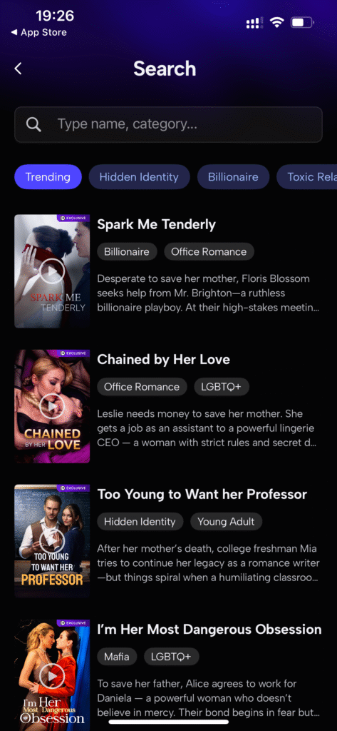 my drama app series catalog