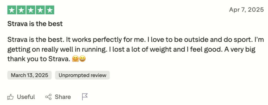 Strava good review
